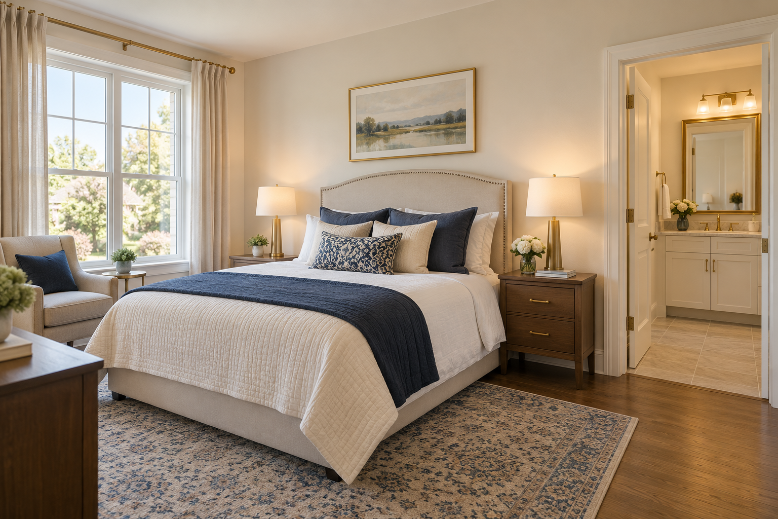 Furnished private bedroom with a private ensuite bathroom